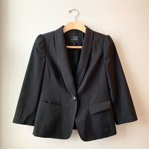The Limited Black Cropped Sleeve Pinstripe Blazer Size Small